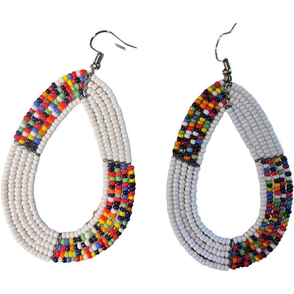 Earrings. Colourful beaded earrings by Maasai tribe of Kenya.